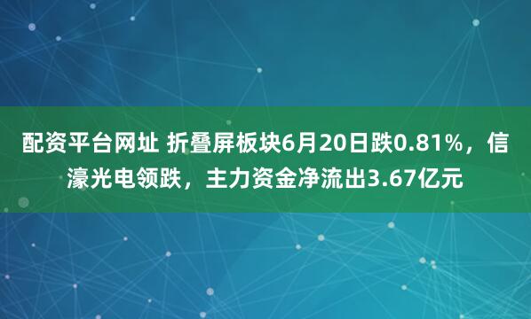配资平台网址 折叠屏板块6月20日跌0.81%，信濠光电领跌，主力资金净流出3.67亿元